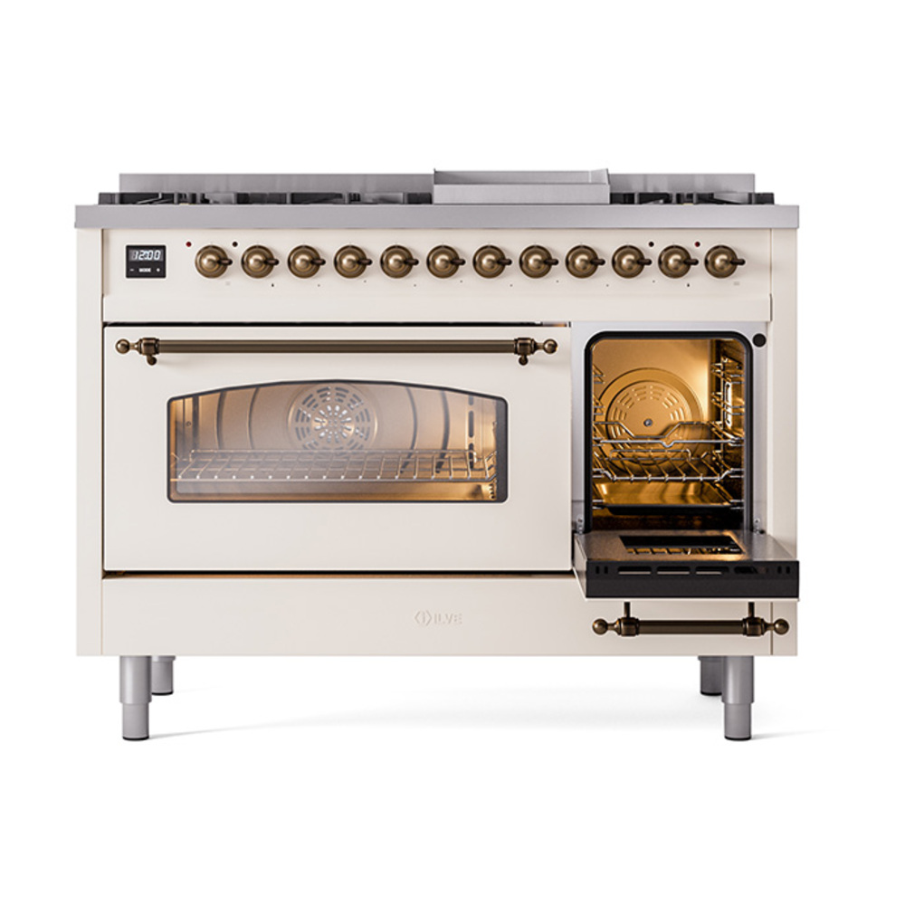 Nostalgie II 48 inch Dual Fuel Range with 5.02 cu. ft. Total Double Oven Capacity UP48FNMPAWBLP
