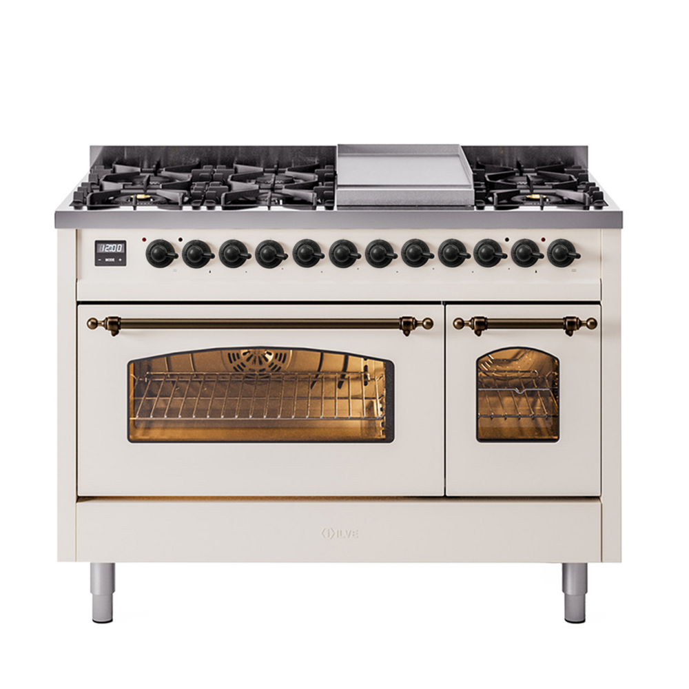 Nostalgie II 48 inch Dual Fuel Range with 5.02 cu. ft. Total Double Oven Capacity UP48FNMPAWB