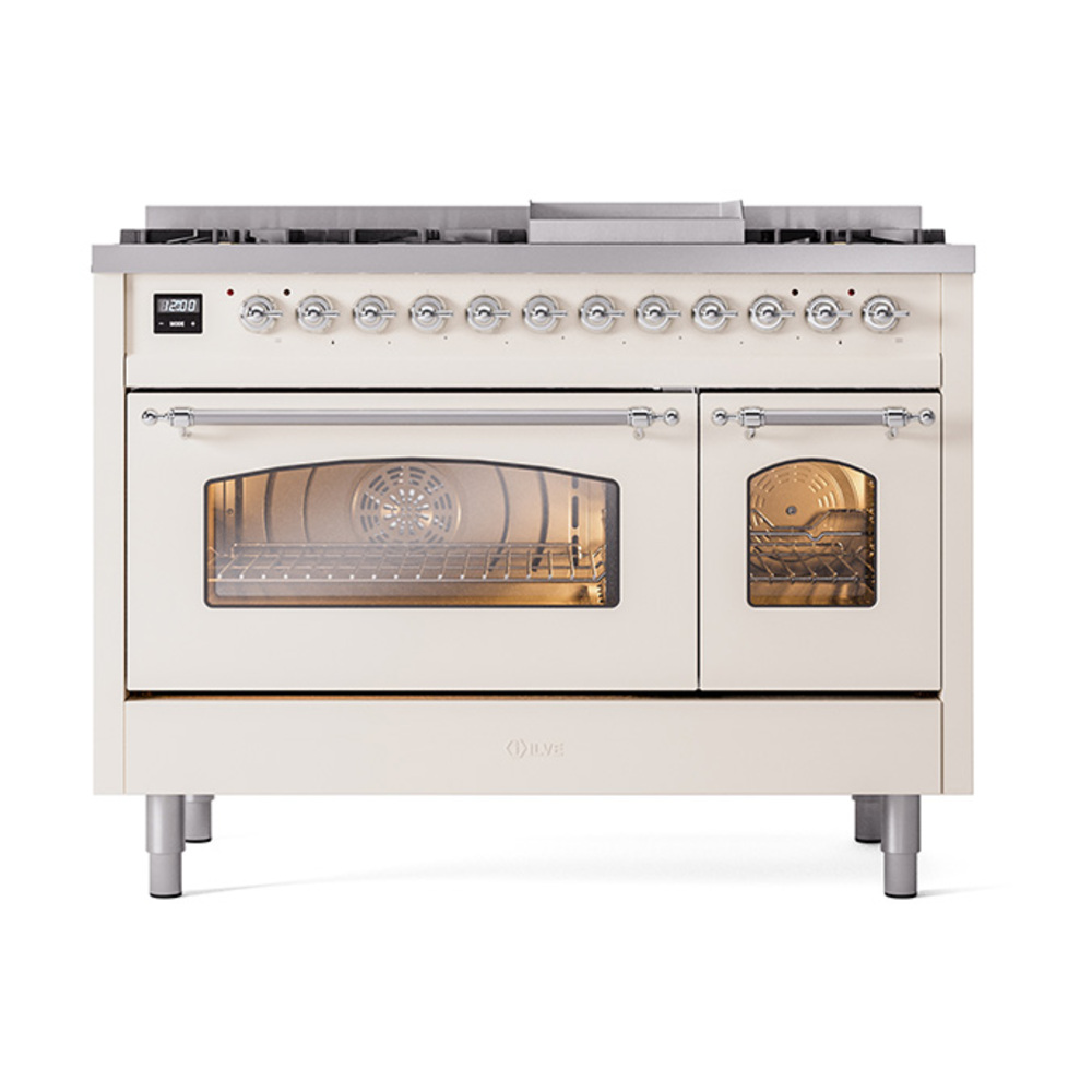 Nostalgie II 48 inch Dual Fuel Range with 5.02 cu. ft. Total Double Oven Capacity UP48FNMPAWC