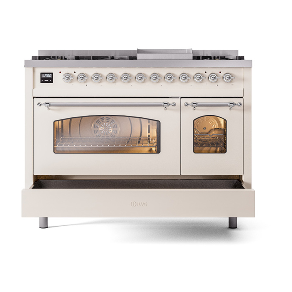 Nostalgie II 48 inch Dual Fuel Range with 5.02 cu. ft. Total Double Oven Capacity UP48FNMPAWC