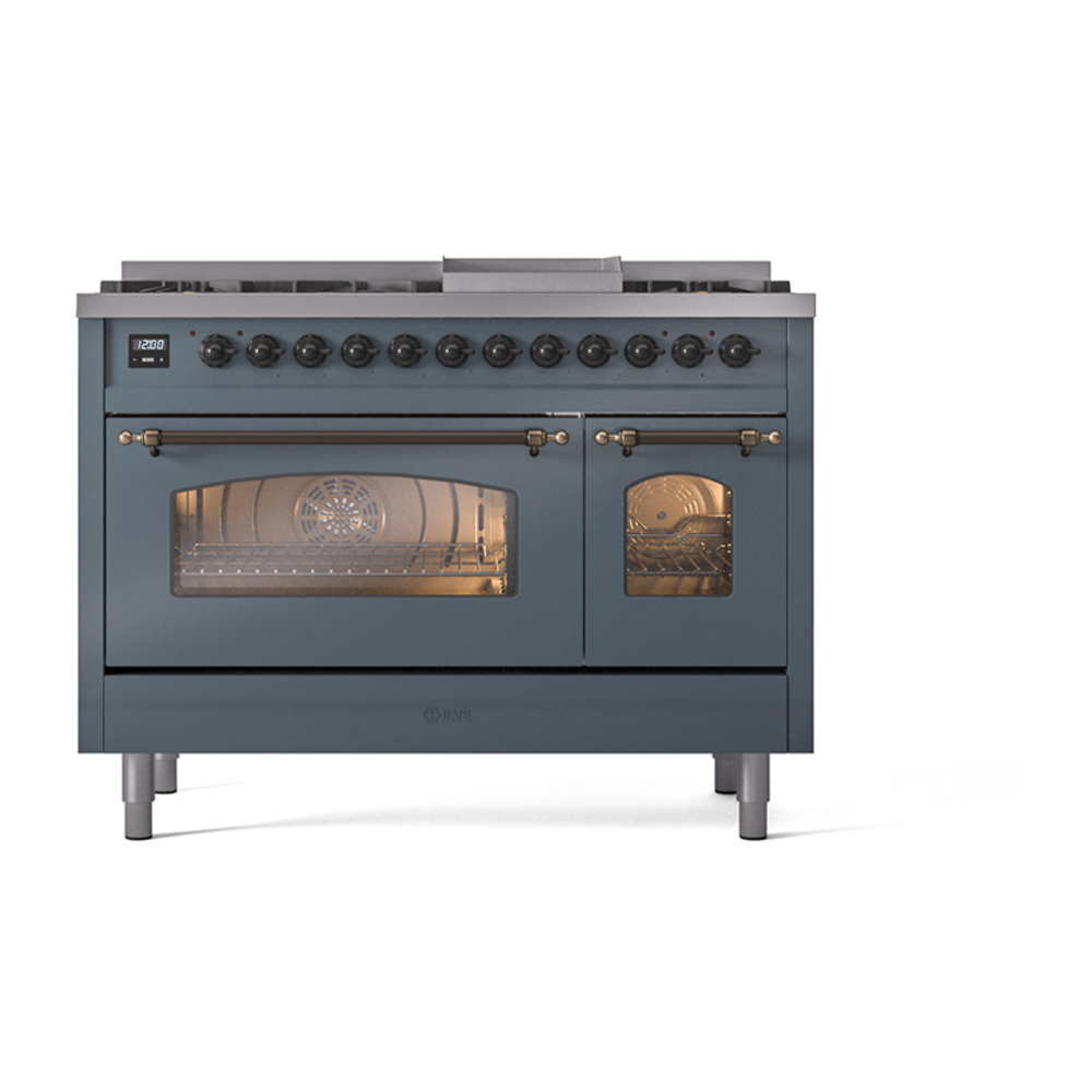 Nostalgie II 48 inch Dual Fuel Range with 5.02 cu. ft. Total Double Oven Capacity UP48FNMPBGBLP