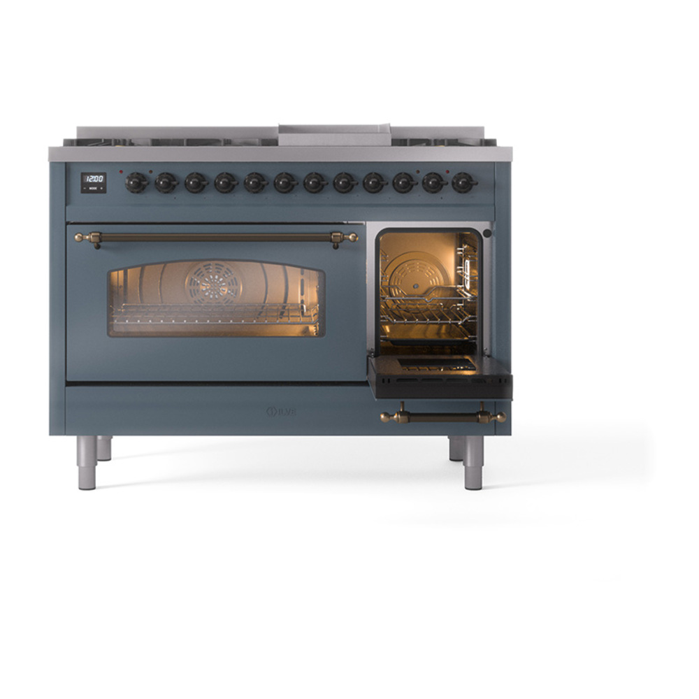 Nostalgie II 48 inch Dual Fuel Range with 5.02 cu. ft. Total Double Oven Capacity UP48FNMPBGBLP