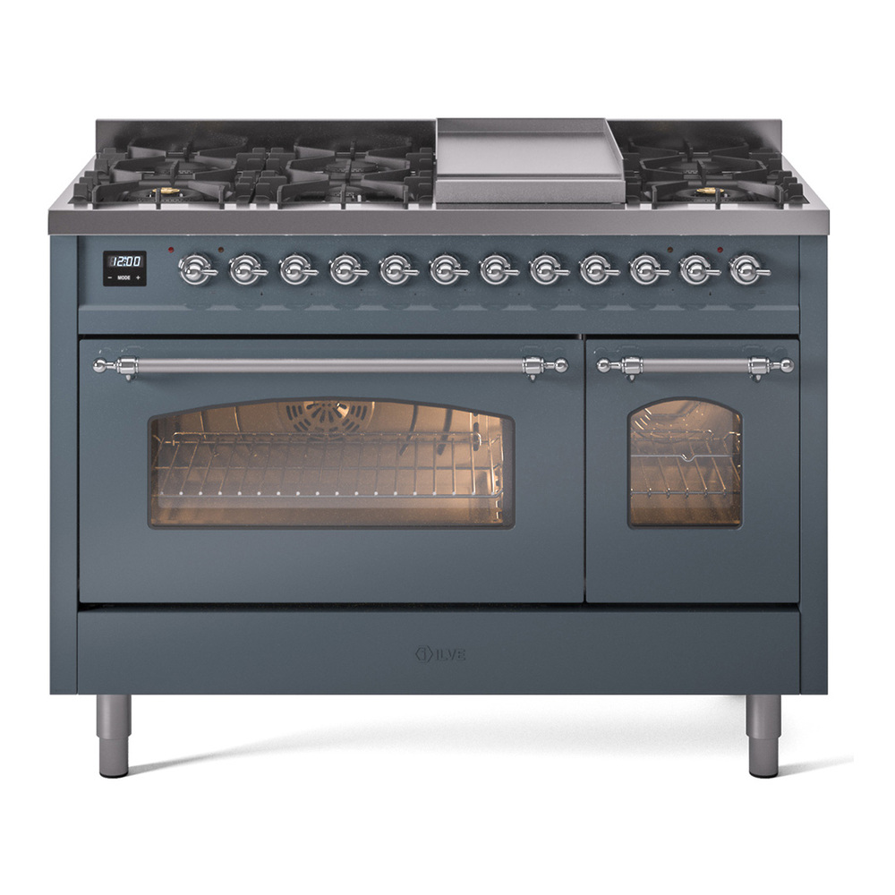 Nostalgie II 48 inch Dual Fuel Range with 5.02 cu. ft. Total Double Oven Capacity UP48FNMPBGCLP