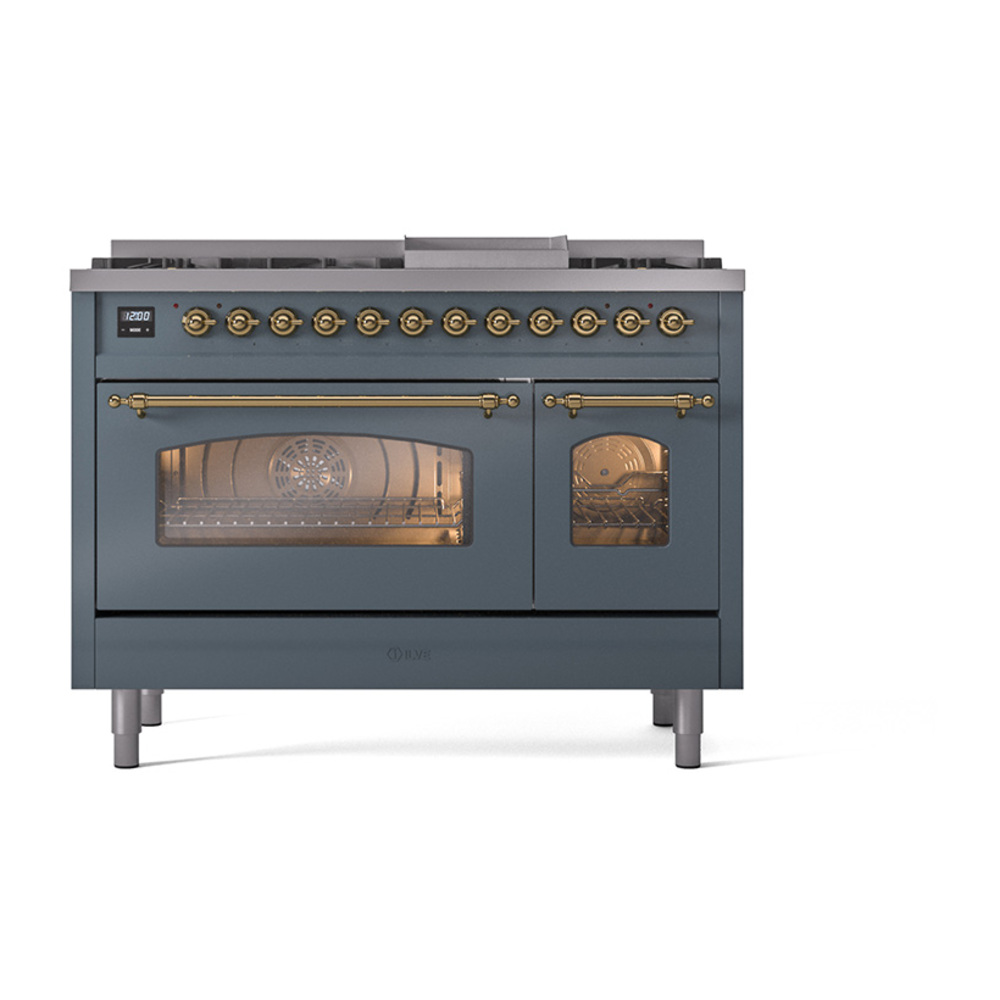 Nostalgie II 48 inch Dual Fuel Range with 5.02 cu. ft. Total Double Oven Capacity UP48FNMPBGGLP