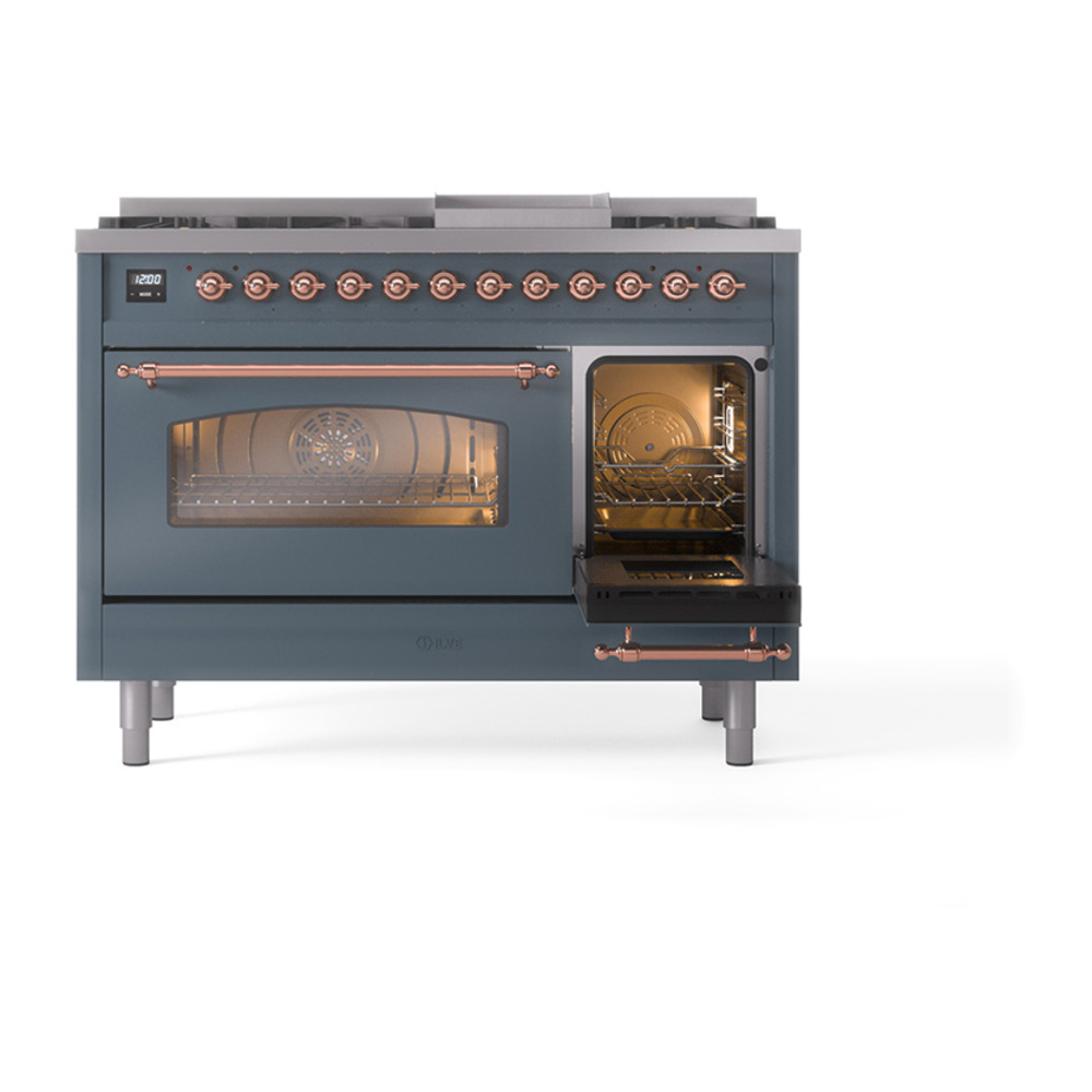 Nostalgie II 48 inch Dual Fuel Range with 5.02 cu. ft. Total Double Oven Capacity UP48FNMPBGPLP