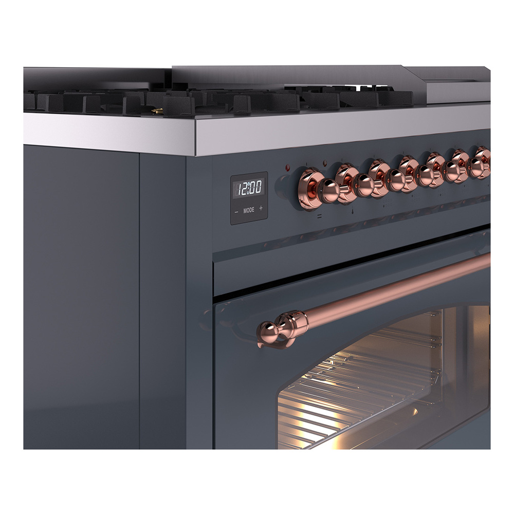 Nostalgie II 48 inch Dual Fuel Range with 5.02 cu. ft. Total Double Oven Capacity UP48FNMPBGPLP