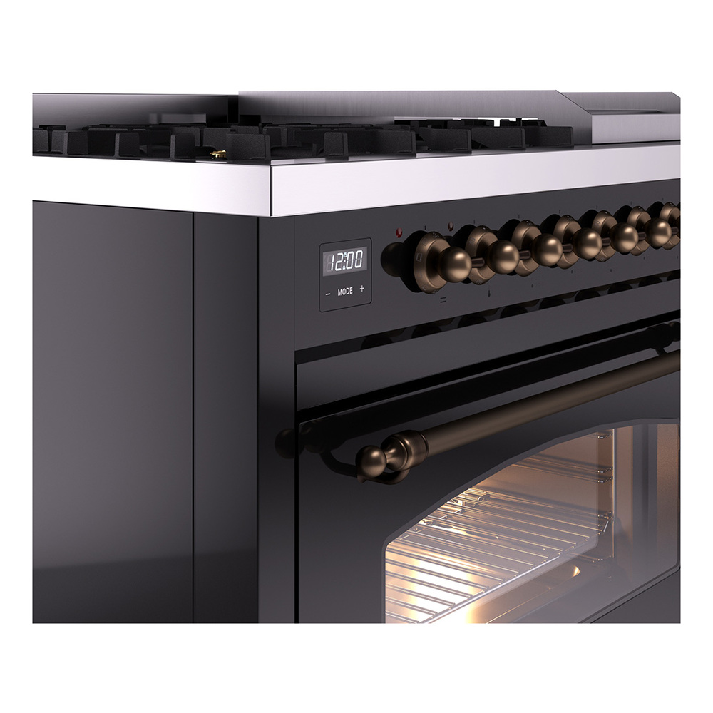 Nostalgie II 48 inch Dual Fuel Range with 5.02 cu. ft. Total Double Oven Capacity UP48FNMPBKB