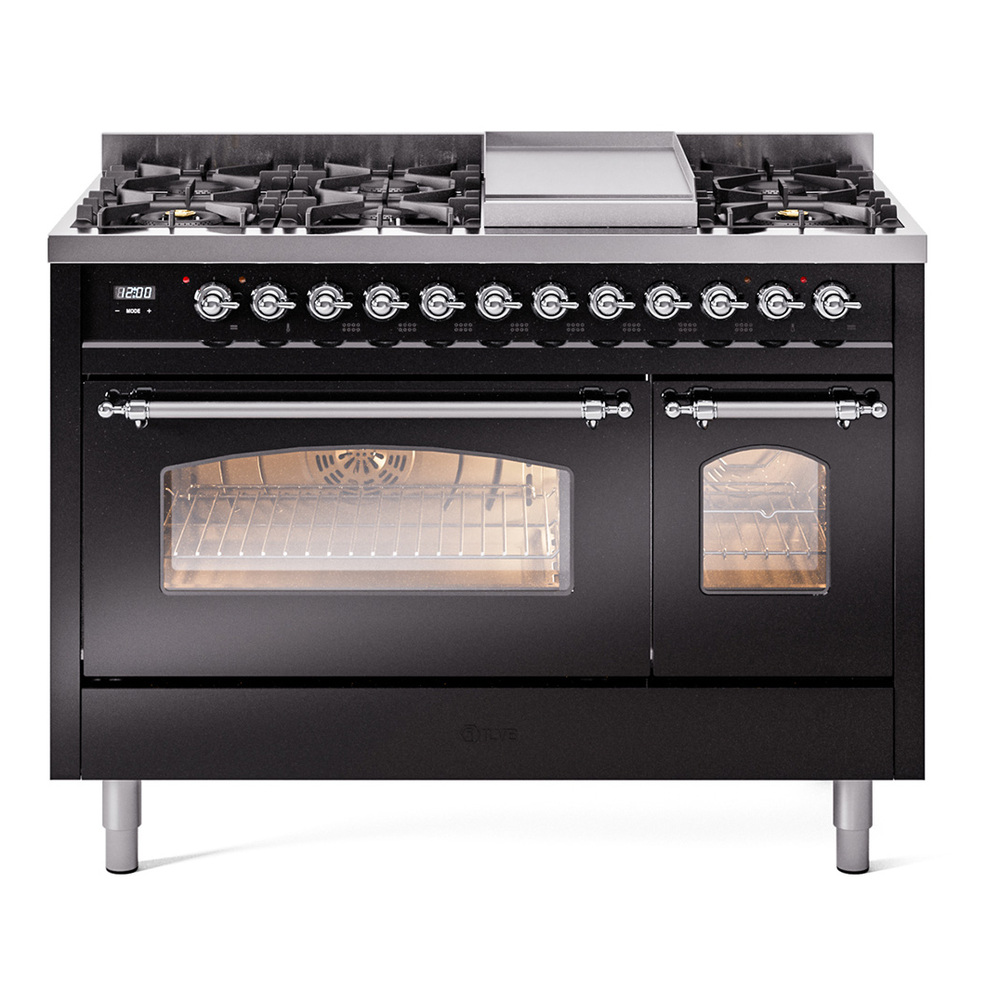 Nostalgie II 48 inch Dual Fuel Range with 5.02 cu. ft. Total Double Oven Capacity UP48FNMPBKCLP
