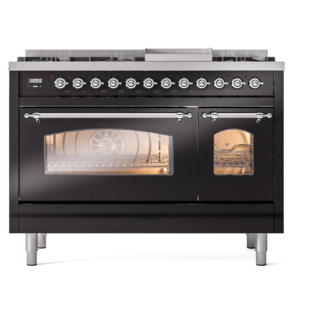 Nostalgie II 48 inch Dual Fuel Range with 5.02 cu. ft. Total Double Oven Capacity UP48FNMPBKCLP