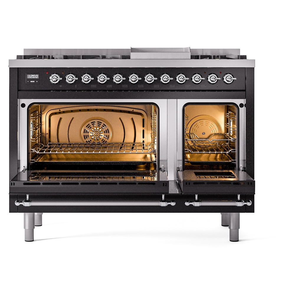 Nostalgie II 48 inch Dual Fuel Range with 5.02 cu. ft. Total Double Oven Capacity UP48FNMPBKCLP