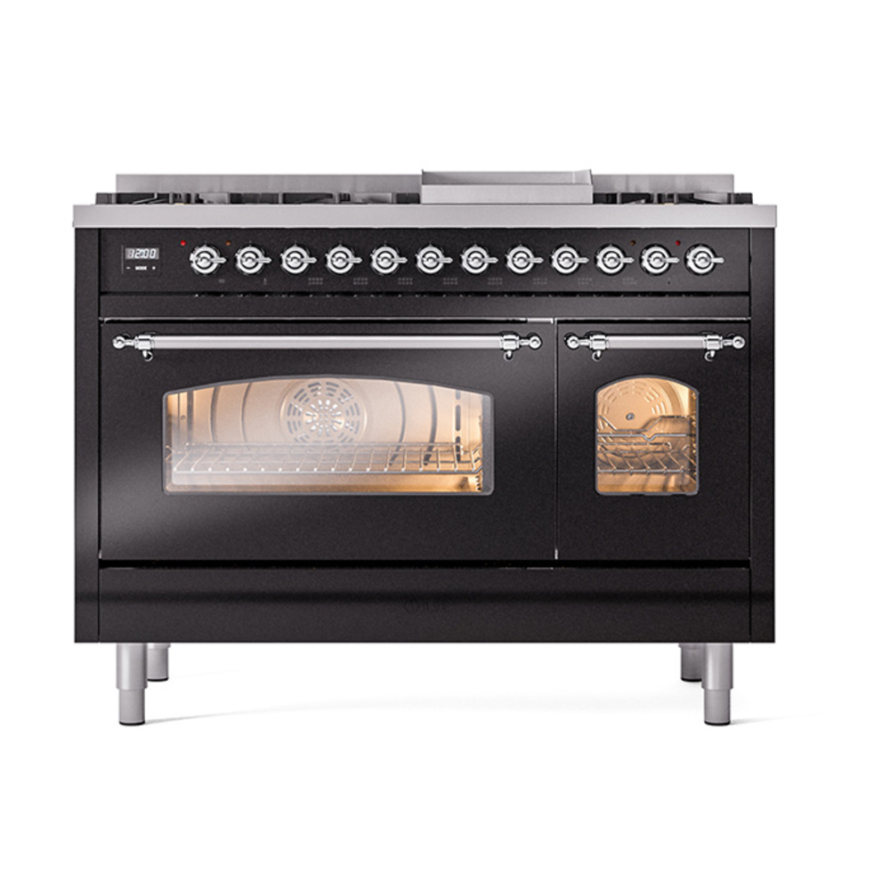 Nostalgie II 48 inch Dual Fuel Range with 5.02 cu. ft. Total Double Oven Capacity UP48FNMPBKC