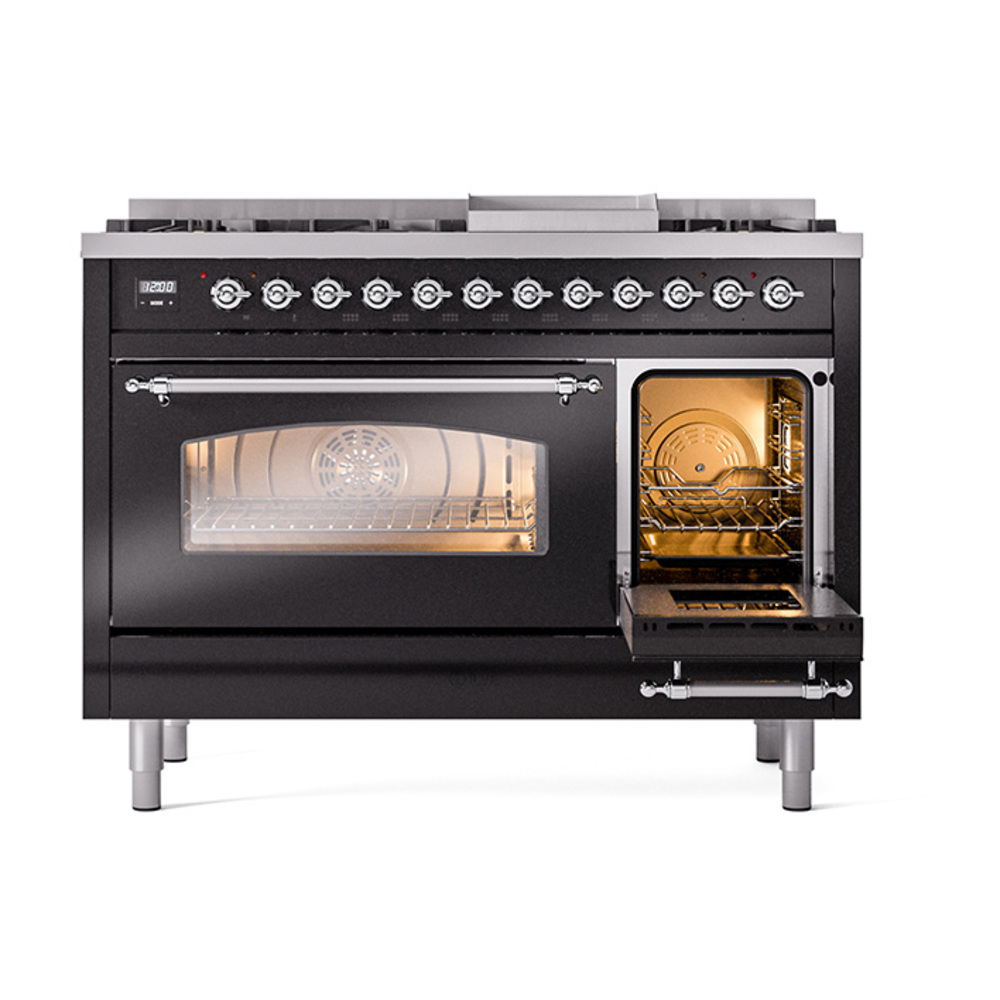 Nostalgie II 48 inch Dual Fuel Range with 5.02 cu. ft. Total Double Oven Capacity UP48FNMPBKC