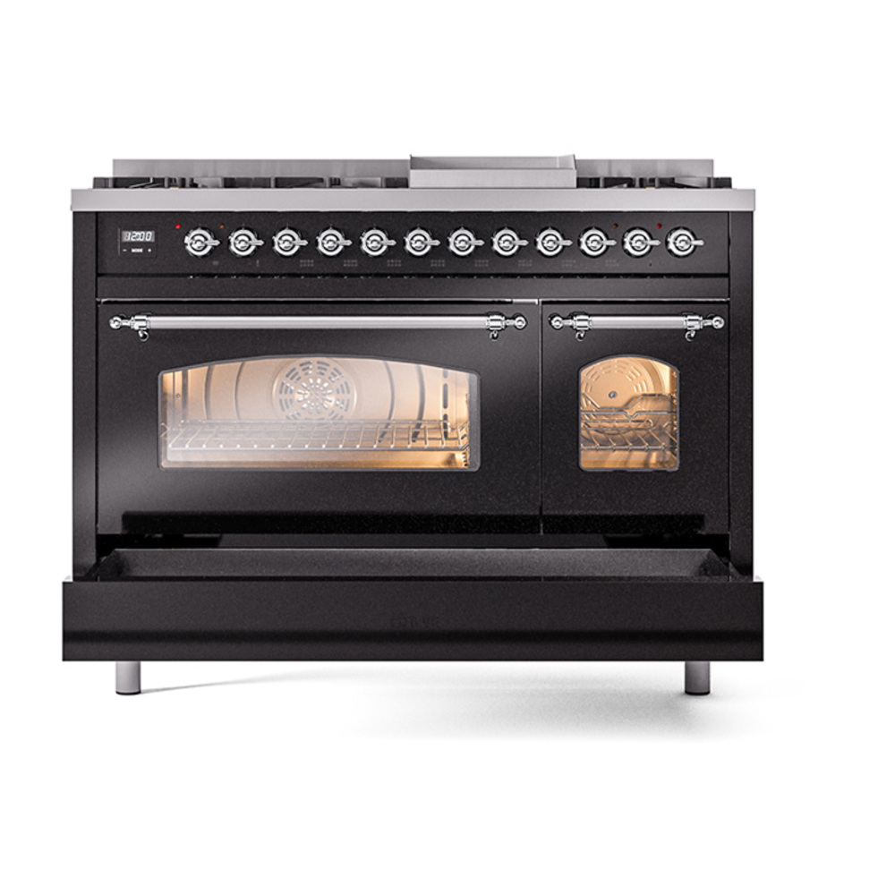 Nostalgie II 48 inch Dual Fuel Range with 5.02 cu. ft. Total Double Oven Capacity UP48FNMPBKC