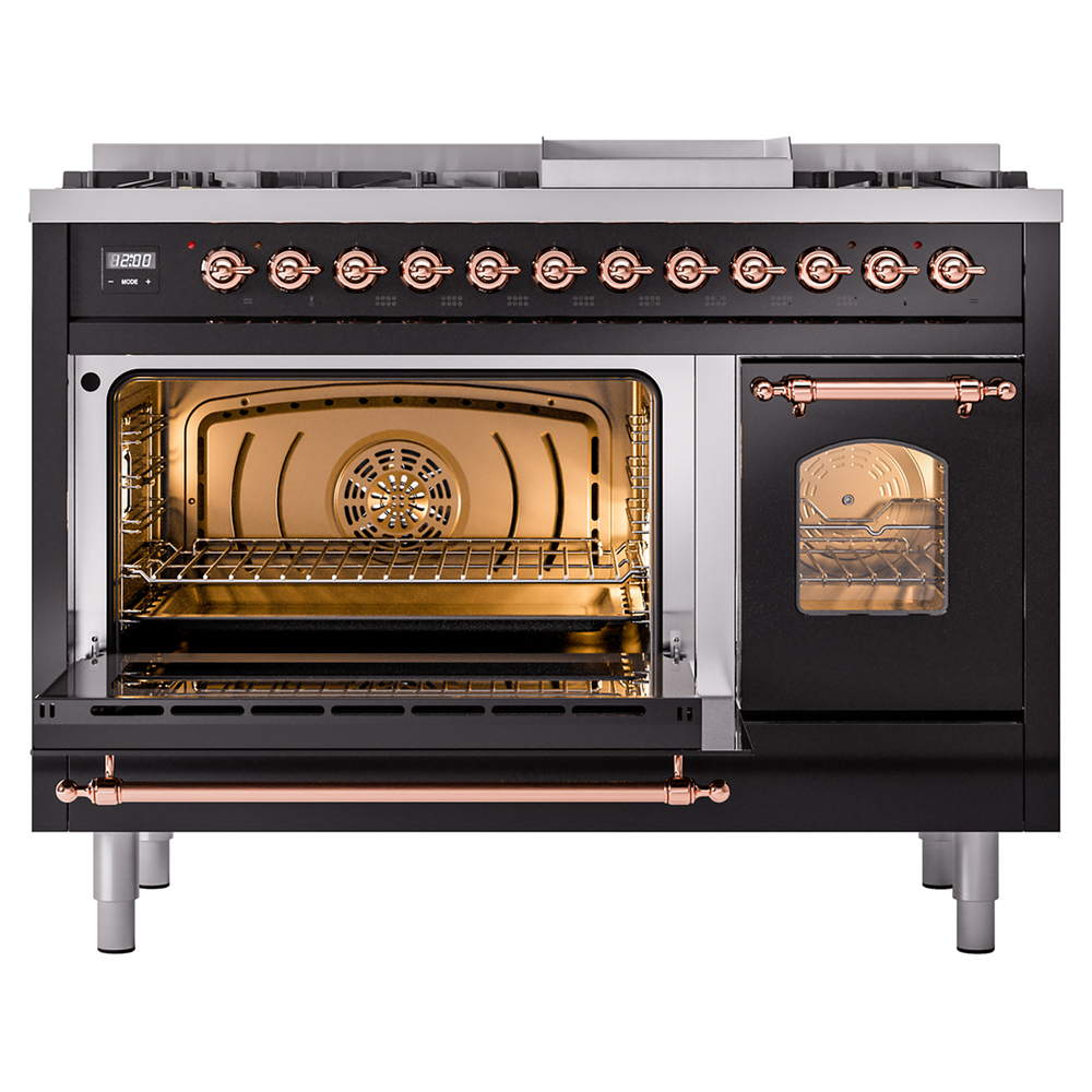 Nostalgie II 48 inch Dual Fuel Range with 5.02 cu. ft. Total Double Oven Capacity UP48FNMPBKPLP