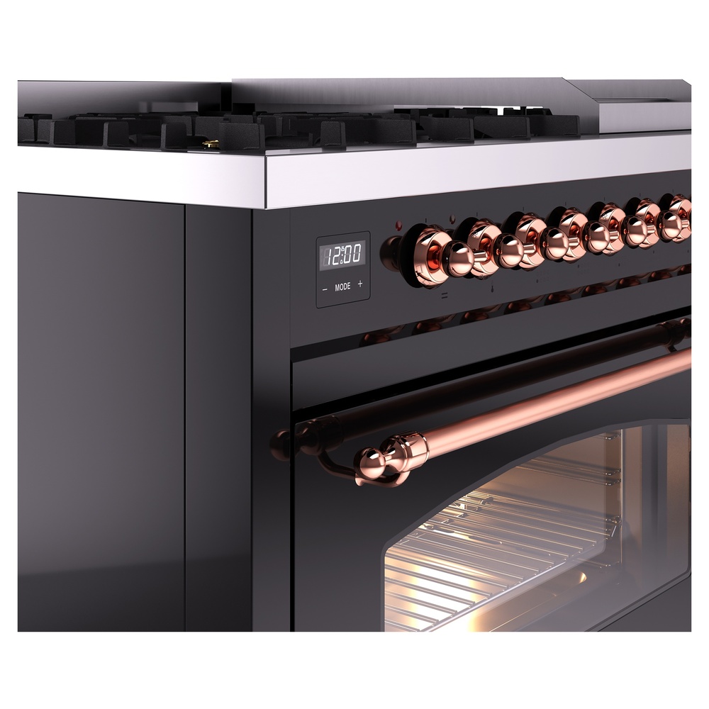 Nostalgie II 48 inch Dual Fuel Range with 5.02 cu. ft. Total Double Oven Capacity UP48FNMPBKPLP