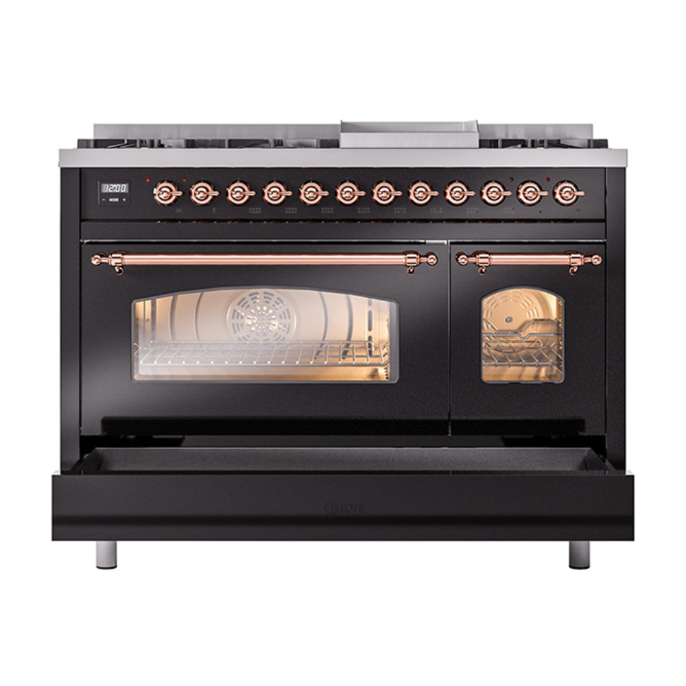 Nostalgie II 48 inch Dual Fuel Range with 5.02 cu. ft. Total Double Oven Capacity UP48FNMPBKP