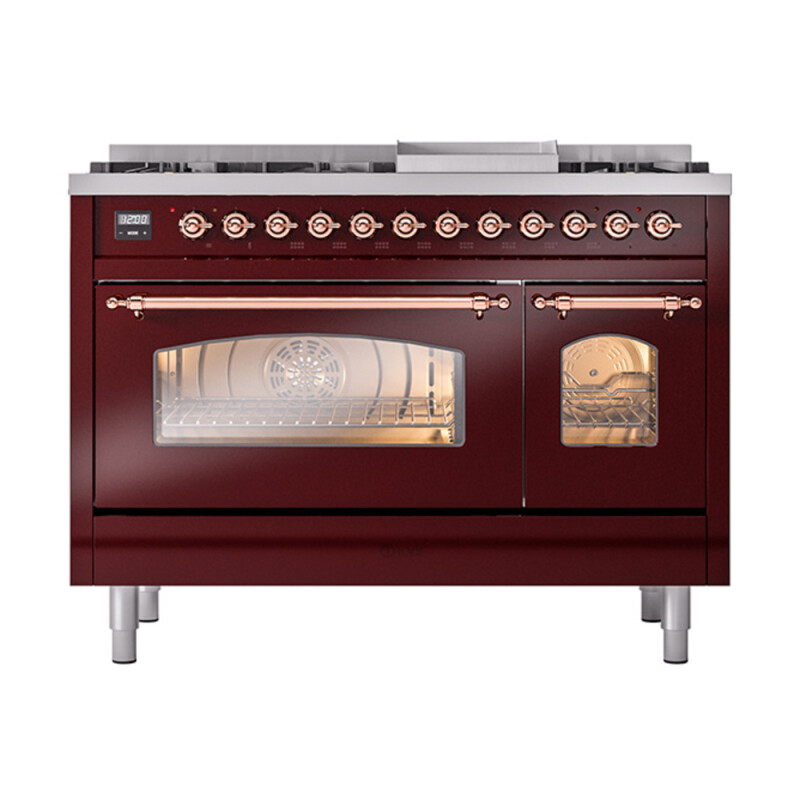 Nostalgie II 48 inch Dual Fuel Range with 5.02 cu. ft. Total Double Oven Capacity UP48FNMPBUPLP