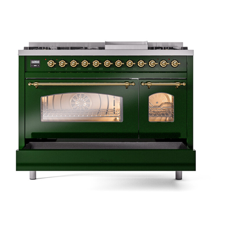 Nostalgie II 48 inch Dual Fuel Range with 5.02 cu. ft. Total Double Oven Capacity UP48FNMPEGGLP
