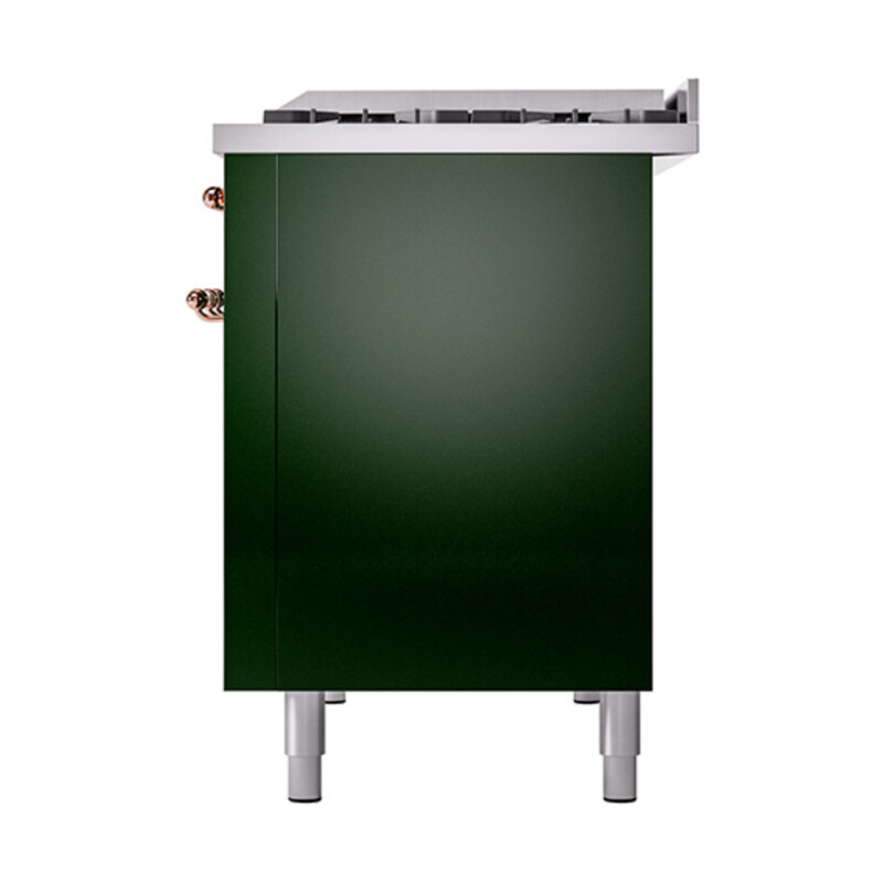 Nostalgie II 48 UP48FNMPEGP Freestanding Dual Fuel Range with 8 Sealed Burners with Griddle Double Oven with Triple Glass Door with Copper knobs UP48FNMPEGP