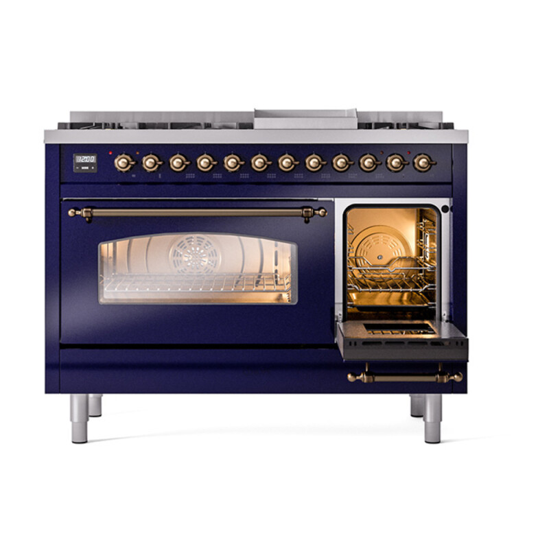 Nostalgie II 48 inch Dual Fuel Range with 5.02 cu. ft. Total Double Oven Capacity UP48FNMPMBB