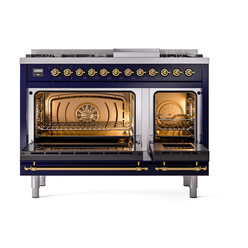 Nostalgie II 48 inch Dual Fuel Range with 5.02 cu. ft. Total Double Oven Capacity UP48FNMPMBGLP