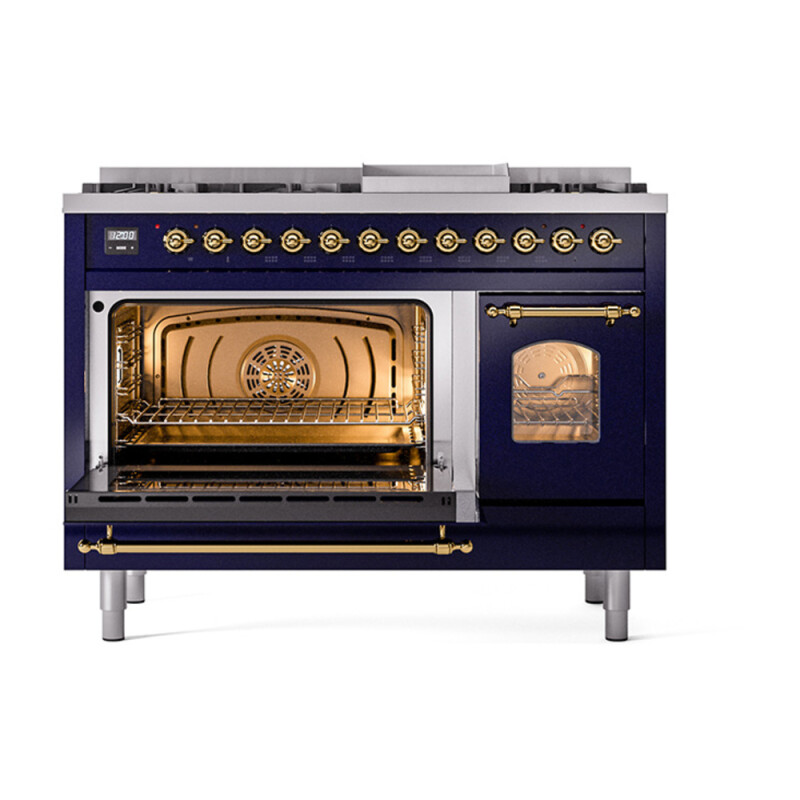 Nostalgie II 48 inch Dual Fuel Range with 5.02 cu. ft. Total Double Oven Capacity UP48FNMPMBGLP