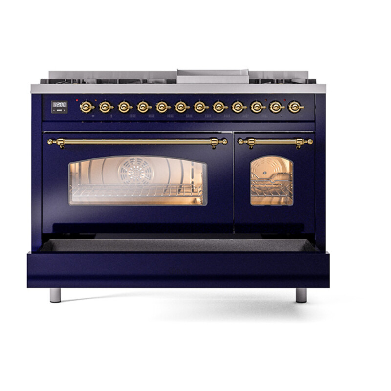 Nostalgie II 48 inch Dual Fuel Range with 5.02 cu. ft. Total Double Oven Capacity UP48FNMPMBGLP