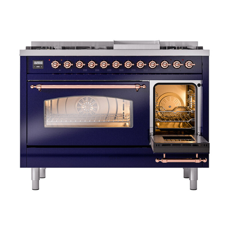 Nostalgie II 48 inch Dual Fuel Range with 5.02 cu. ft. Total Double Oven Capacity UP48FNMPMBPLP