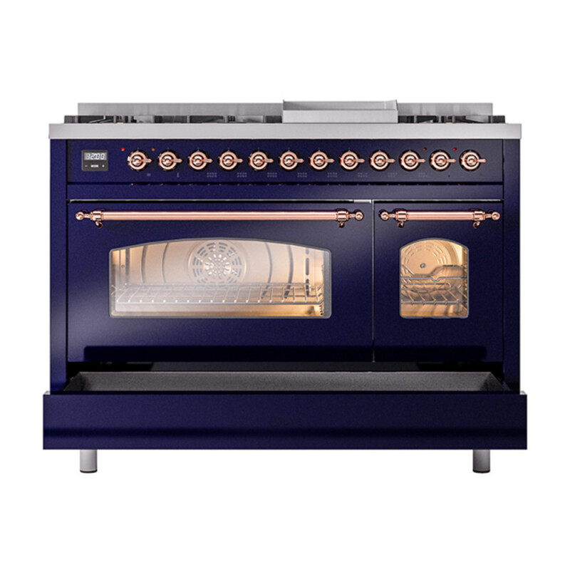 Nostalgie II 48 inch Dual Fuel Range with 5.02 cu. ft. Total Double Oven Capacity UP48FNMPMBPLP