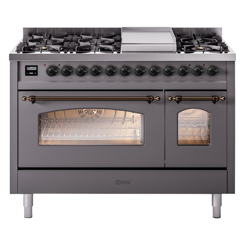 Nostalgie II 48 inch Dual Fuel Range with 5.02 cu. ft. Total Double Oven Capacity UP48FNMPMGBLP