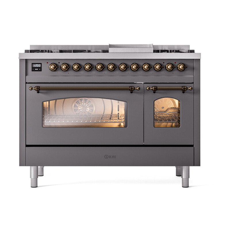Nostalgie II 48 inch Dual Fuel Range with 5.02 cu. ft. Total Double Oven Capacity UP48FNMPMGBLP