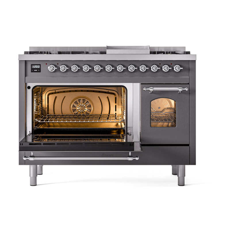 Nostalgie II 48 inch Dual Fuel Range with 5.02 cu. ft. Total Double Oven Capacity UP48FNMPMGC