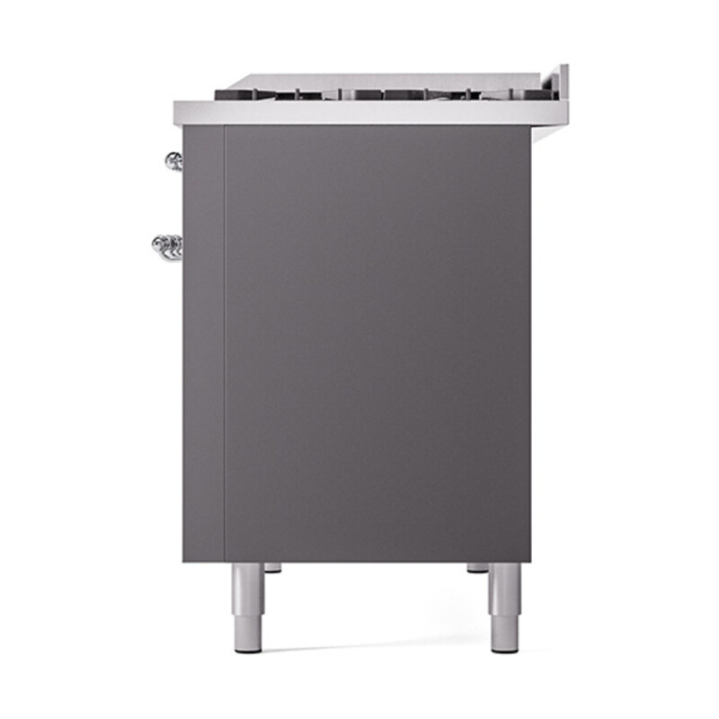 Nostalgie II 48 UP48FNMPMGC Freestanding Dual Fuel Range with 8 Sealed Burners with Griddle Double Oven with Triple Glass Door with Chrome knobs UP48FNMPMGCLP