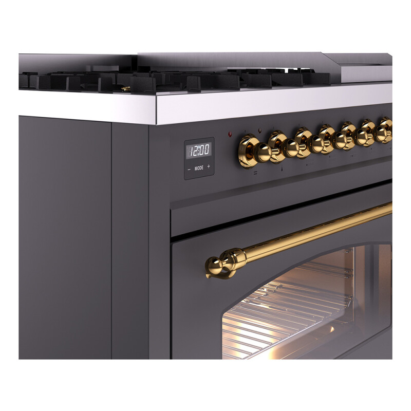 Nostalgie II 48 inch Dual Fuel Range with 5.02 cu. ft. Total Double Oven Capacity UP48FNMPMGG
