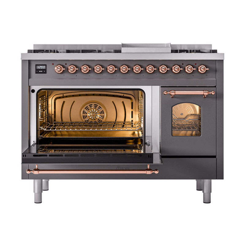 Nostalgie II 48 inch Dual Fuel Range with 5.02 cu. ft. Total Double Oven Capacity UP48FNMPMGP