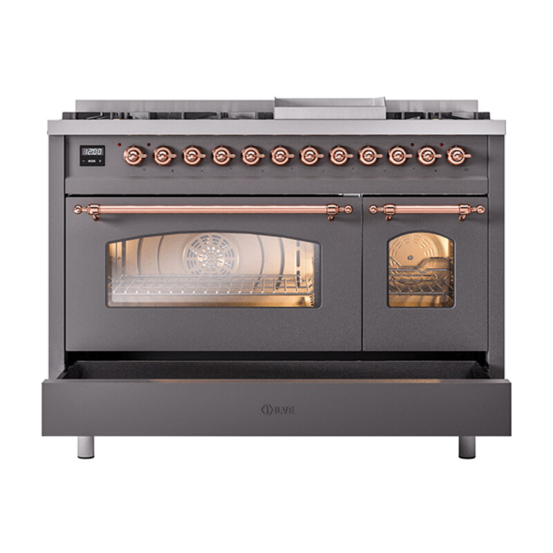 Nostalgie II 48 inch Dual Fuel Range with 5.02 cu. ft. Total Double Oven Capacity UP48FNMPMGP
