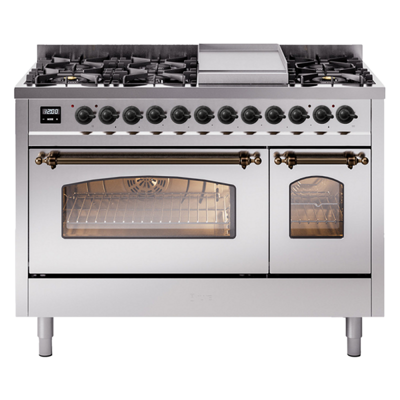 Nostalgie II 48 inch Dual Fuel Range with 5.02 cu. ft. Total Double Oven Capacity UP48FNMPSSBLP