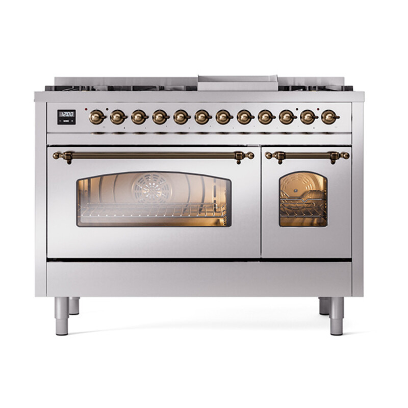 Nostalgie II 48 inch Dual Fuel Range with 5.02 cu. ft. Total Double Oven Capacity UP48FNMPSSBLP