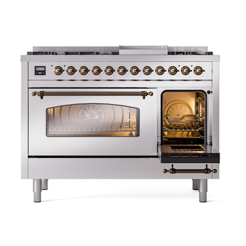 Nostalgie II 48 inch Dual Fuel Range with 5.02 cu. ft. Total Double Oven Capacity UP48FNMPSSBLP