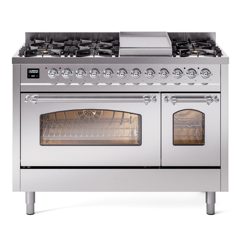 Nostalgie II 48 inch Dual Fuel Range with 5.02 cu. ft. Total Double Oven Capacity UP48FNMPSSCLP