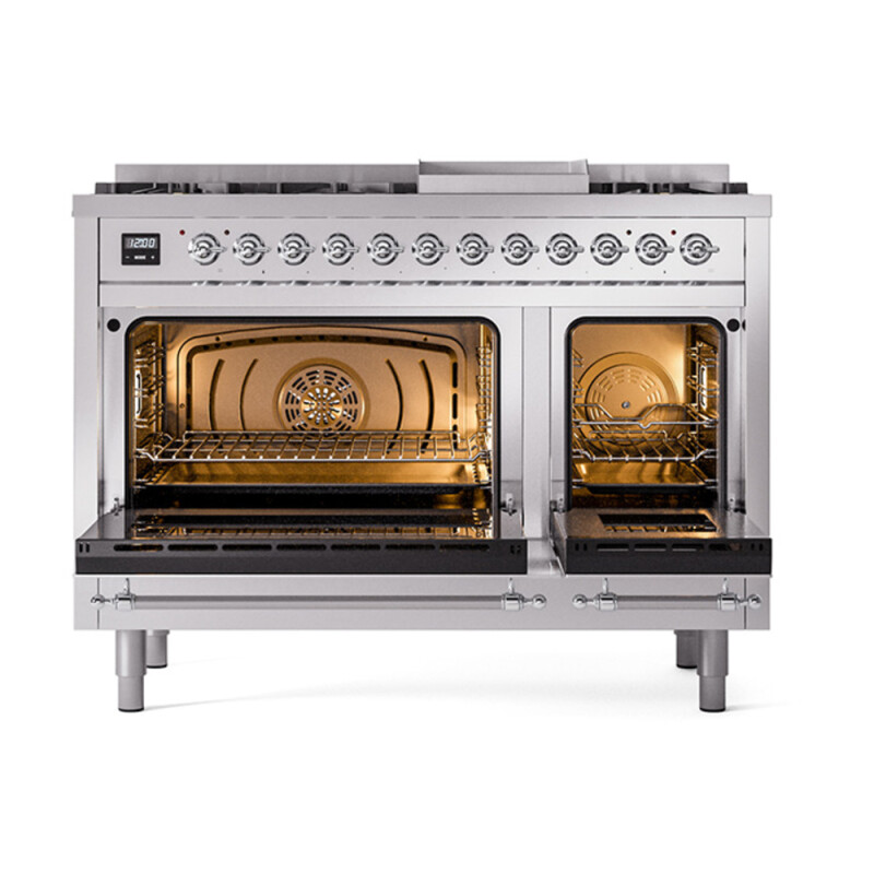 Nostalgie II 48 inch Dual Fuel Range with 5.02 cu. ft. Total Double Oven Capacity UP48FNMPSSCLP