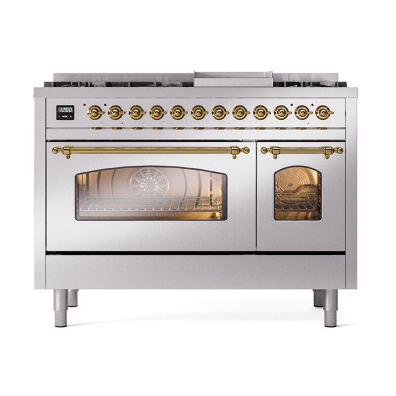 Nostalgie II 48 inch Dual Fuel Range with 5.02 cu. ft. Total Double Oven Capacity UP48FNMPSSGLP