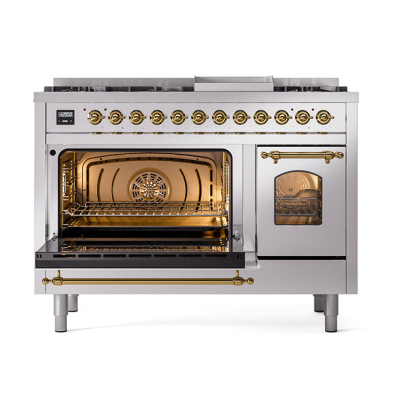 Nostalgie II 48 inch Dual Fuel Range with 5.02 cu. ft. Total Double Oven Capacity UP48FNMPSSGLP