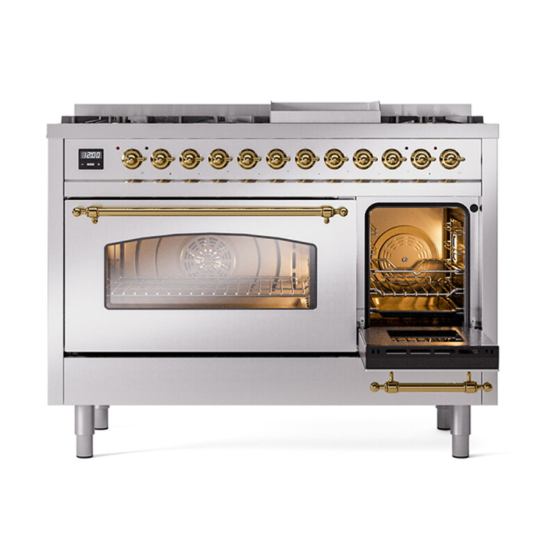 Nostalgie II 48 inch Dual Fuel Range with 5.02 cu. ft. Total Double Oven Capacity UP48FNMPSSGLP