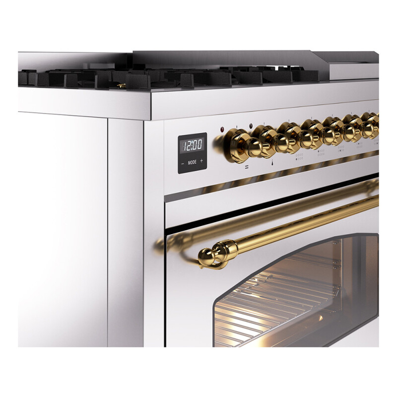 Nostalgie II 48 inch Dual Fuel Range with 5.02 cu. ft. Total Double Oven Capacity UP48FNMPSSGLP