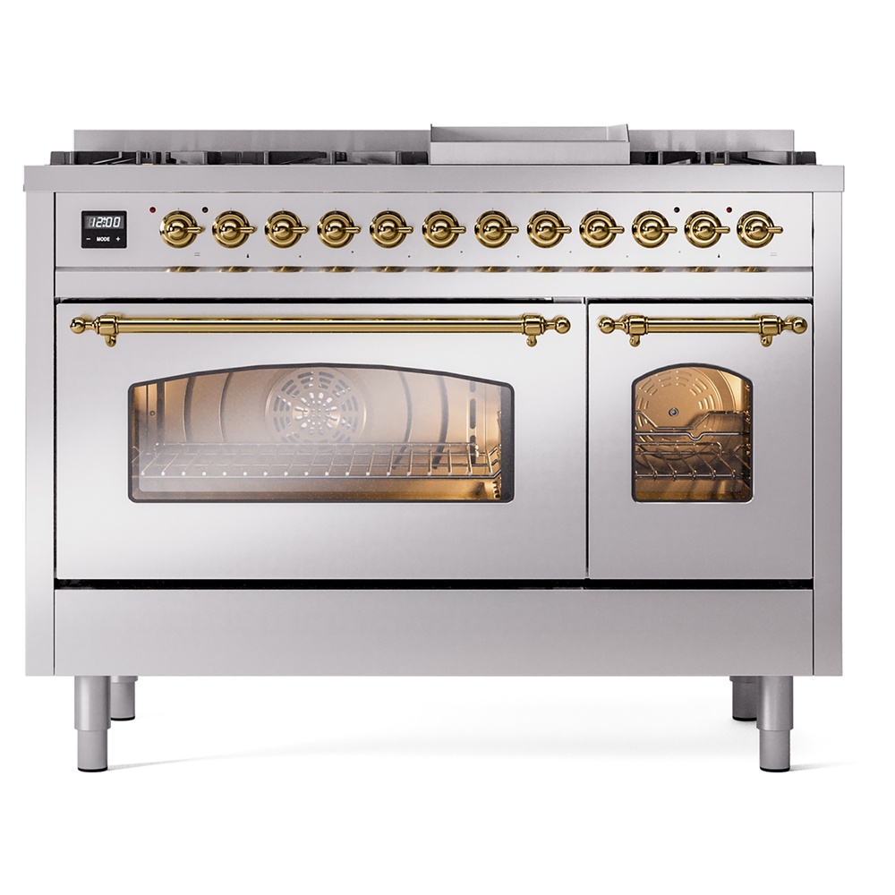 Nostalgie II 48 inch Dual Fuel Range with 5.02 cu. ft. Total Double Oven Capacity UP48FNMPSSG