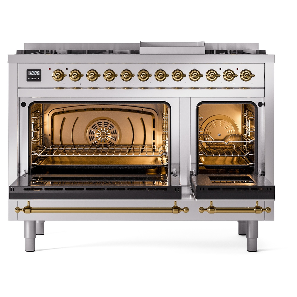 Nostalgie II 48 inch Dual Fuel Range with 5.02 cu. ft. Total Double Oven Capacity UP48FNMPSSG