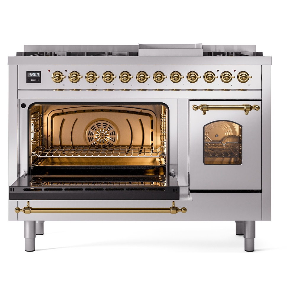 Nostalgie II 48 inch Dual Fuel Range with 5.02 cu. ft. Total Double Oven Capacity UP48FNMPSSG