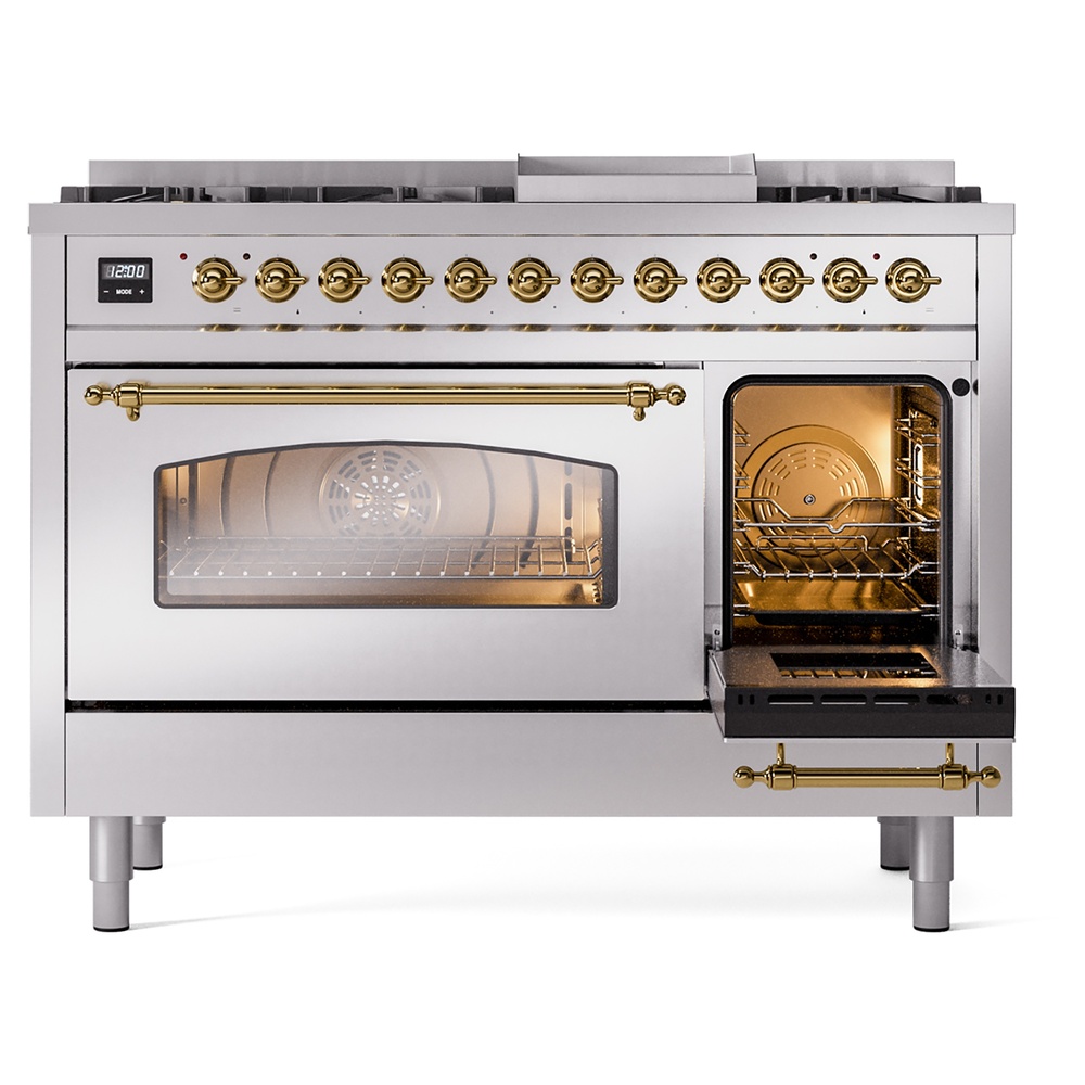 Nostalgie II 48 inch Dual Fuel Range with 5.02 cu. ft. Total Double Oven Capacity UP48FNMPSSG