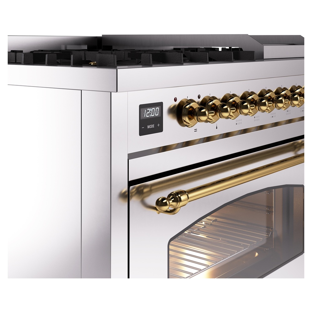 Nostalgie II 48 inch Dual Fuel Range with 5.02 cu. ft. Total Double Oven Capacity UP48FNMPSSG